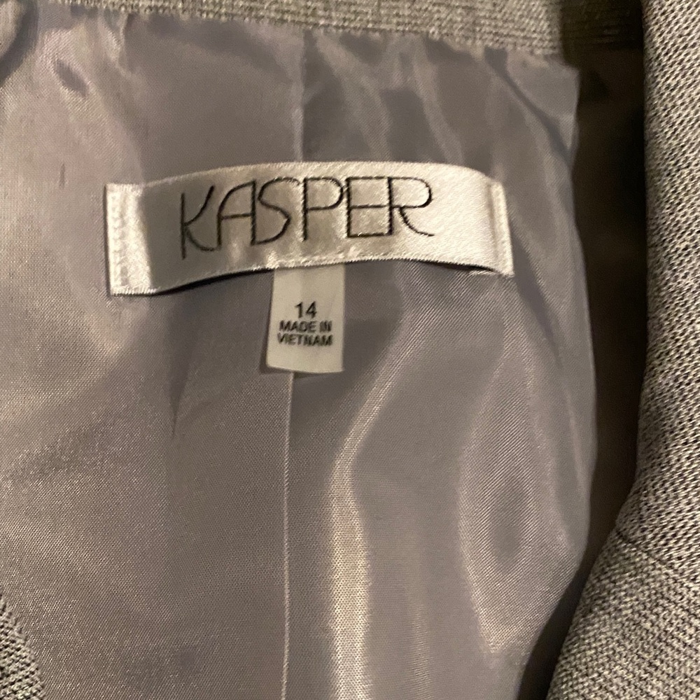 Kasper Women's Classic Grey Black Suit Jacket Tailored Office Blazer NWT Size 14 - Picture 7 of 10